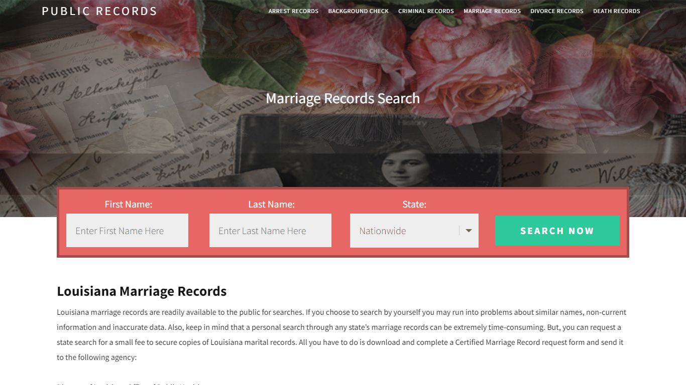 Louisiana Marriage Records | Enter Name and Search. 14Days Free